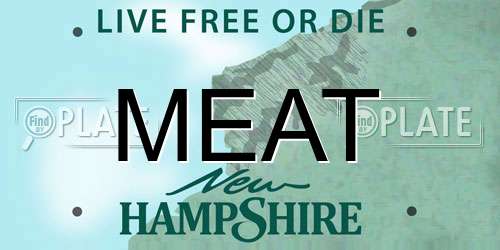 MEAT New Hampshire License Plate
