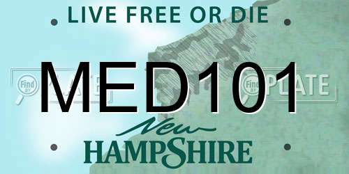 MED101 New Hampshire License Plate