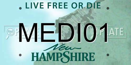 MEDI01 New Hampshire License Plate