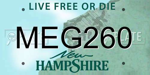 MEG260 New Hampshire License Plate