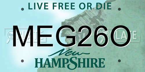 MEG26O New Hampshire License Plate