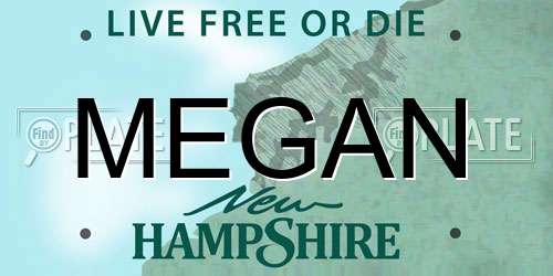 MEGAN New Hampshire License Plate