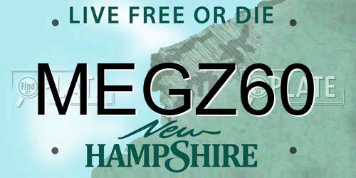 MEGZ60 New Hampshire License Plate