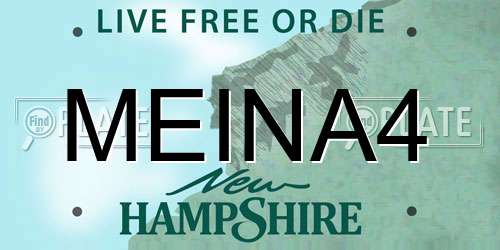 MEINA4 New Hampshire License Plate