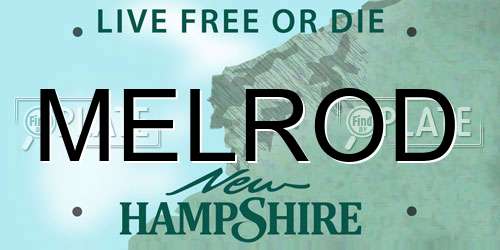 MELROD New Hampshire License Plate