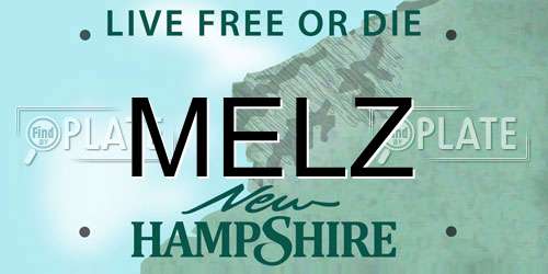 MELZ New Hampshire License Plate
