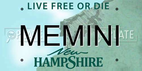 MEMINI New Hampshire License Plate
