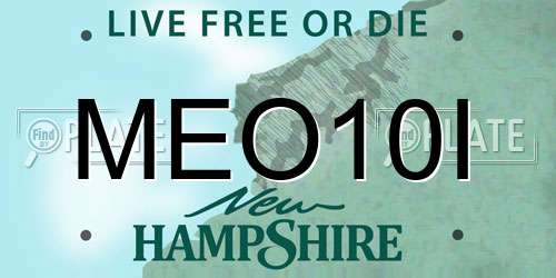 MEO10I New Hampshire License Plate