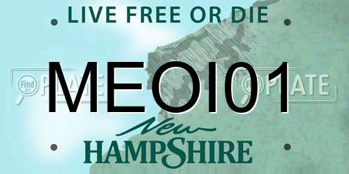 MEOI01 New Hampshire License Plate