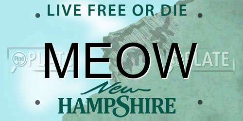 MEOW New Hampshire License Plate