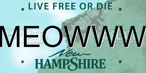 MEOWWW New Hampshire License Plate