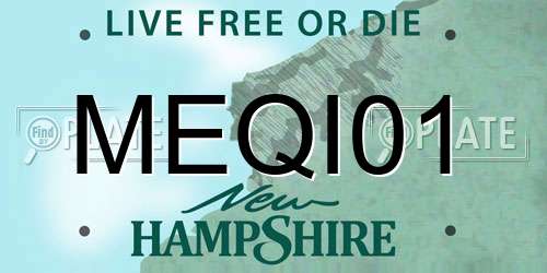 MEQI01 New Hampshire License Plate