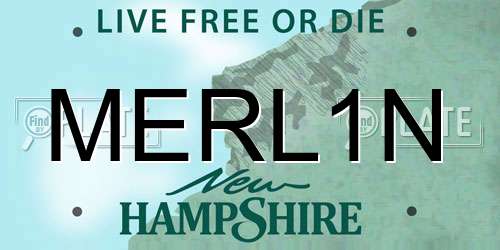 MERL1N New Hampshire License Plate