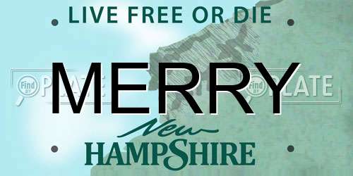 MERRY New Hampshire License Plate