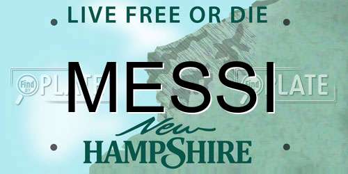 MESSI New Hampshire License Plate