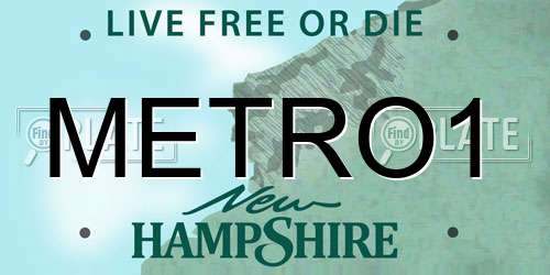 METRO1 New Hampshire License Plate