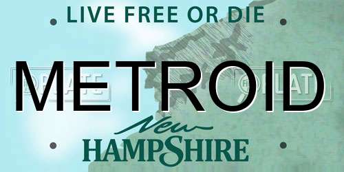 METROID New Hampshire License Plate