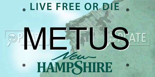 METUS New Hampshire License Plate