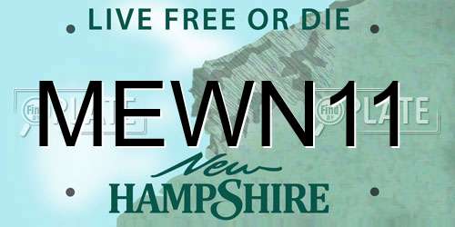 MEWN11 New Hampshire License Plate