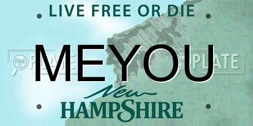 MEYOU New Hampshire License Plate