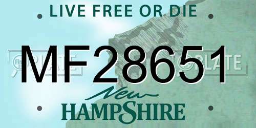 MF28651 New Hampshire License Plate