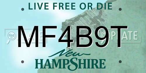 MF4B9T New Hampshire License Plate