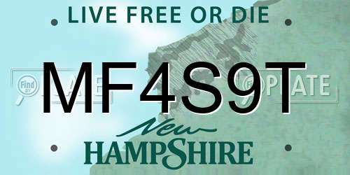 MF4S9T New Hampshire License Plate