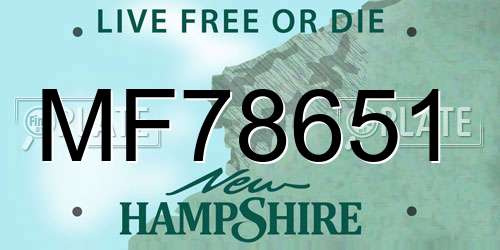 MF78651 New Hampshire License Plate