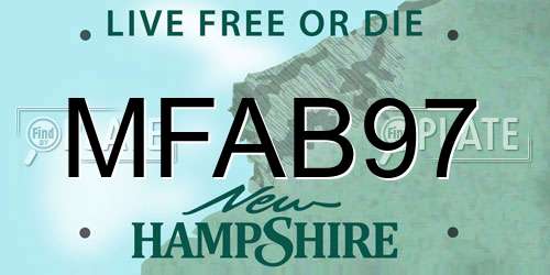 MFAB97 New Hampshire License Plate