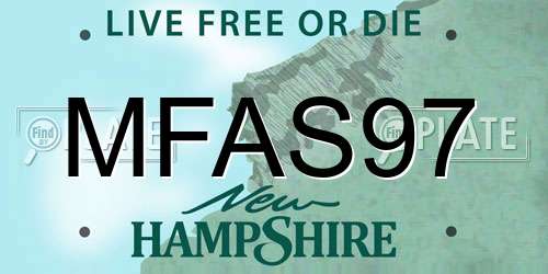MFAS97 New Hampshire License Plate
