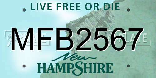MFB2567 New Hampshire License Plate