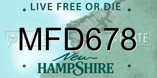 MFD678 New Hampshire License Plate