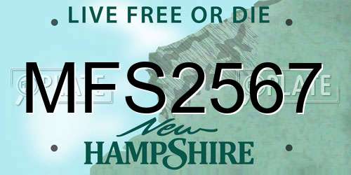 MFS2567 New Hampshire License Plate