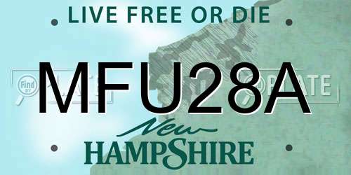 MFU28A New Hampshire License Plate
