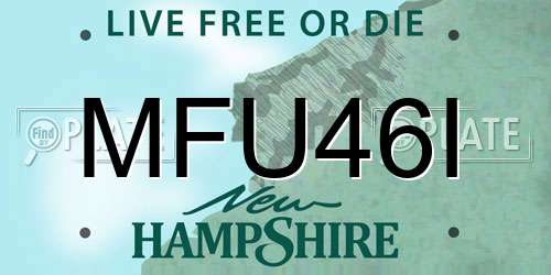 MFU46I New Hampshire License Plate