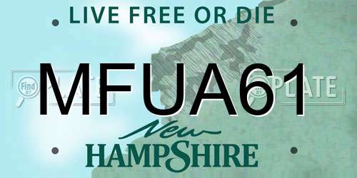 MFUA61 New Hampshire License Plate