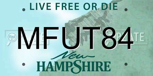 MFUT84 New Hampshire License Plate