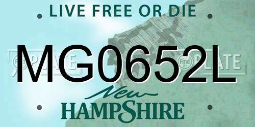 MG0652L New Hampshire License Plate