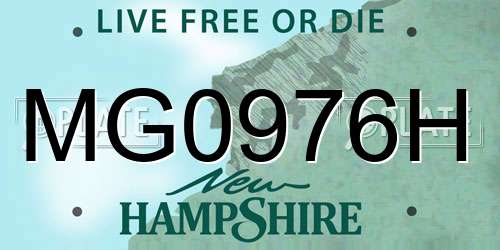 MG0976H New Hampshire License Plate