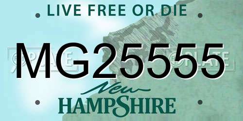 MG25555 New Hampshire License Plate