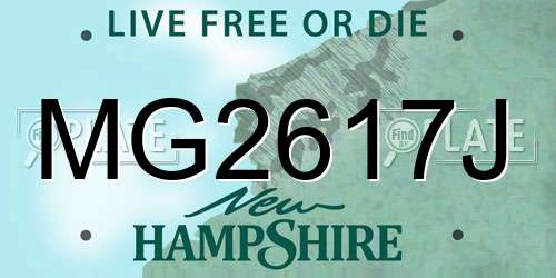 MG2617J New Hampshire License Plate
