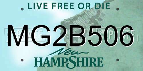 MG2B506 New Hampshire License Plate