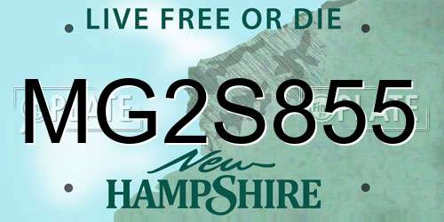 MG2S855 New Hampshire License Plate