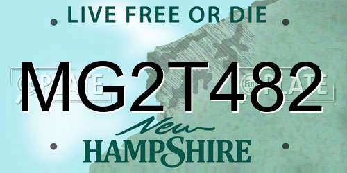 MG2T482 New Hampshire License Plate