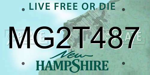 MG2T487 New Hampshire License Plate