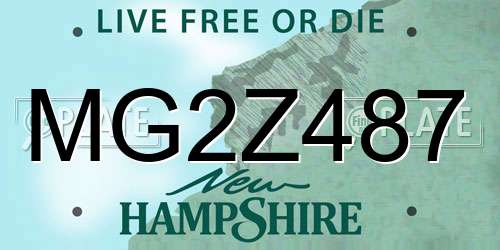 MG2Z487 New Hampshire License Plate