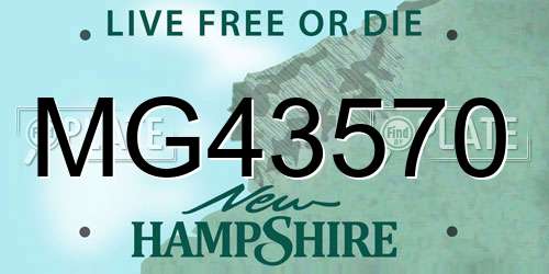 MG43570 New Hampshire License Plate