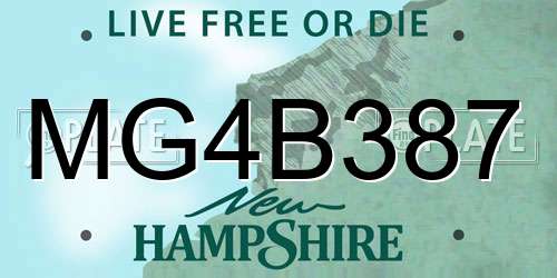MG4B387 New Hampshire License Plate