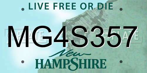 MG4S357 New Hampshire License Plate