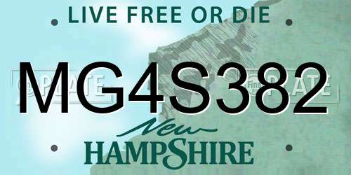 MG4S382 New Hampshire License Plate